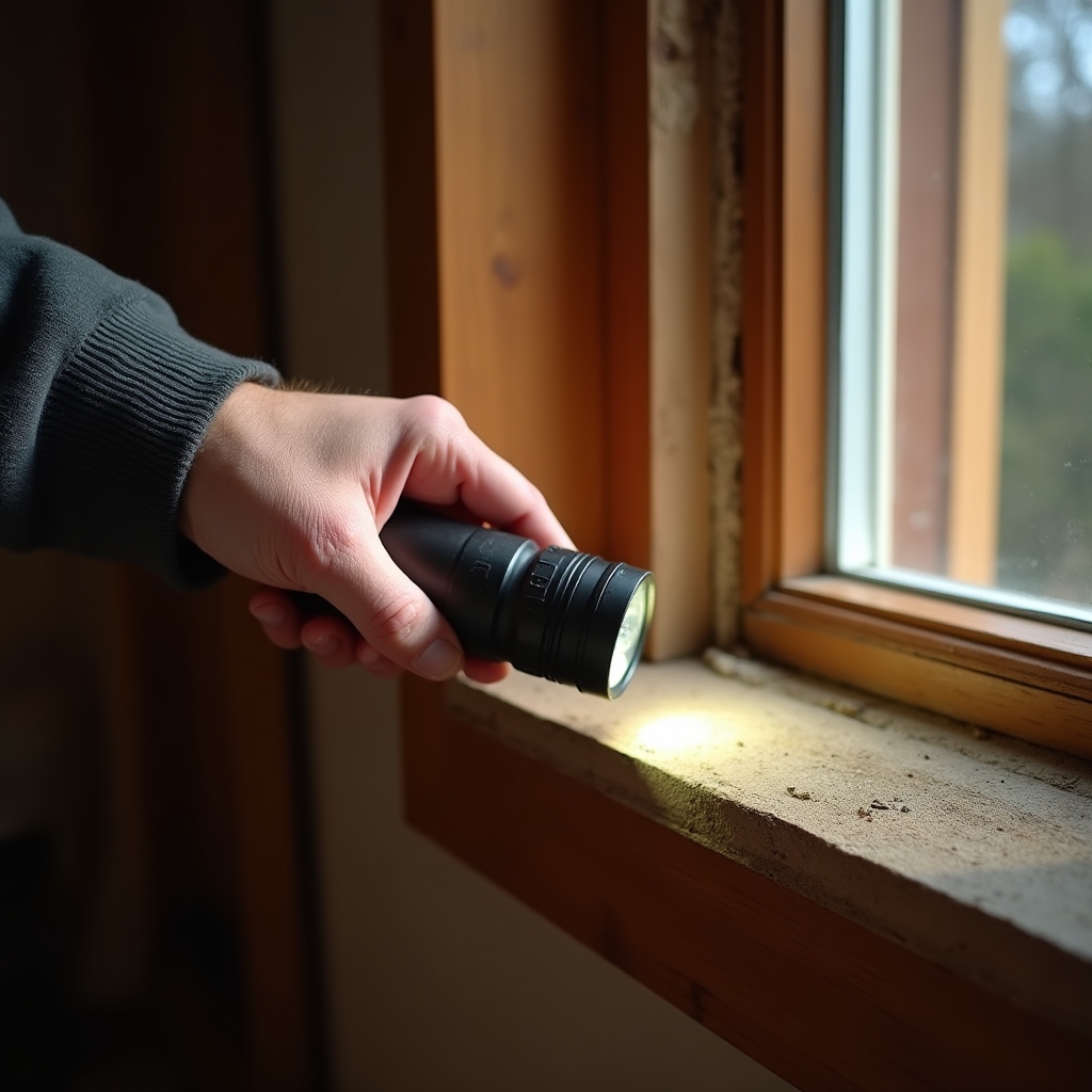 Осмотр деревянного окна перед реставрацией